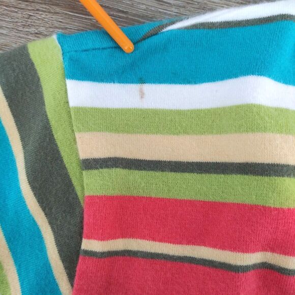 Sag Harbor Sport Shirt Womens Size XL Multicolor Striped Short Sleeve Top - Picture 6 of 8